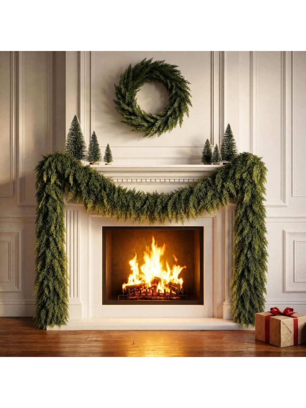 10FT Realistic Cedar Christmas Garland - Lush Holiday Decor for Festive Home